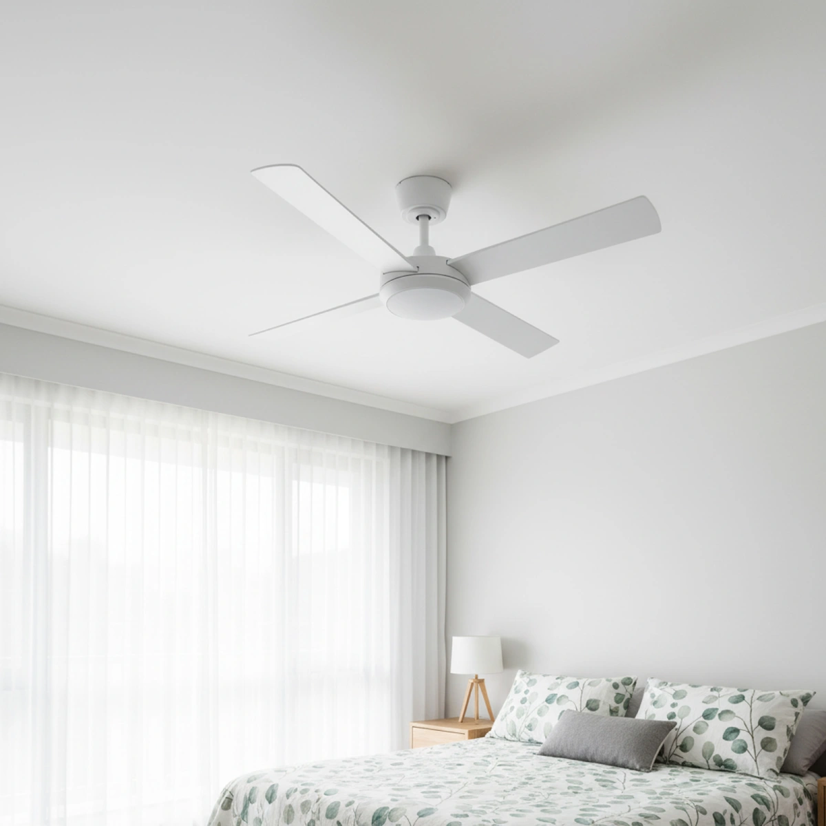fanco-eco-silent-pro-dc-52-inch-with-cct-led-light-white-installed-in-modern-bedroom.webp