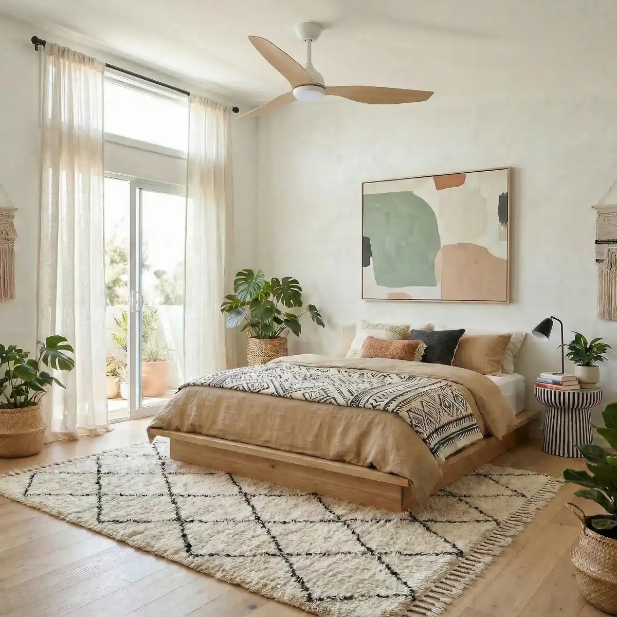 fanco-eco-style-dc-52-inches-white-beechwood-with-light-in-bedroom-insitu.webp