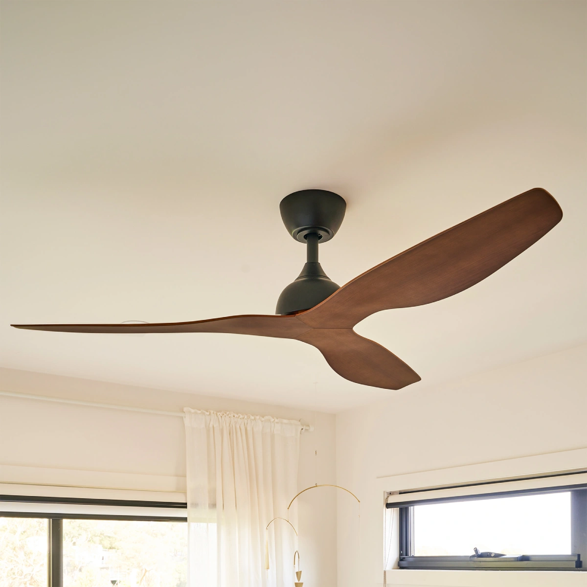 fanco-eco-style-dc-52-inches-black-koa-no-light-close-up-with-window-insitu.webp