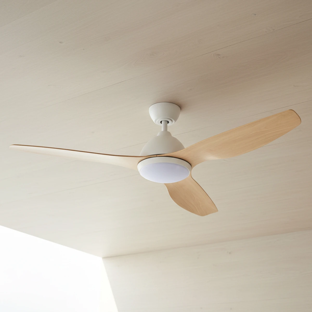 fanco-breeze-ac-52-inch-white-with-beechwood-blades-cct-led-light-close-up.webp