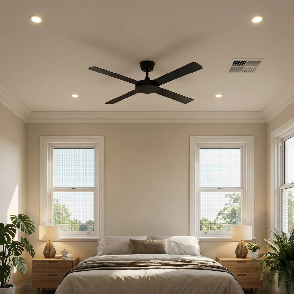 fanco-eco-silent-pro-52-inch-black-no-light-in-bedroom-insitu-front-view.webp