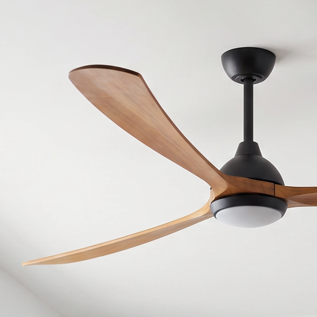 fanco-sanctuary-dc-ceiling-fan-86-inch-black-with-teak-blades-with-led-light-angled-zoomed-in.webp