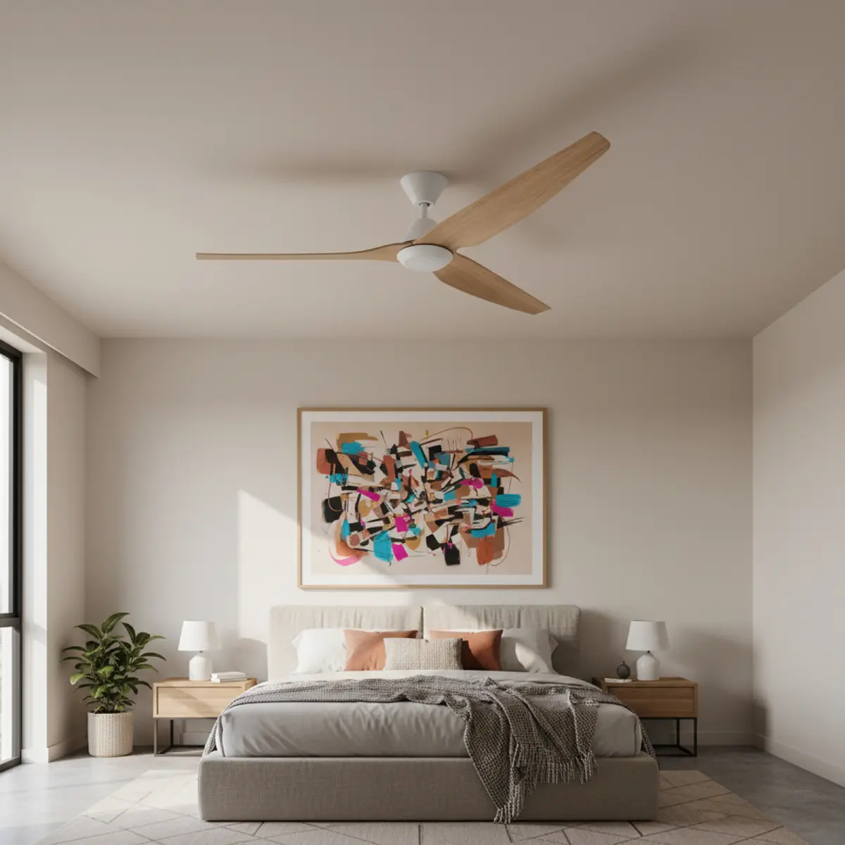 fanco-infinity-id-v3-smart-dc-60-inch-white-with-beechwood-blades-with-cct-led-light-installed-in-bedroom.webp