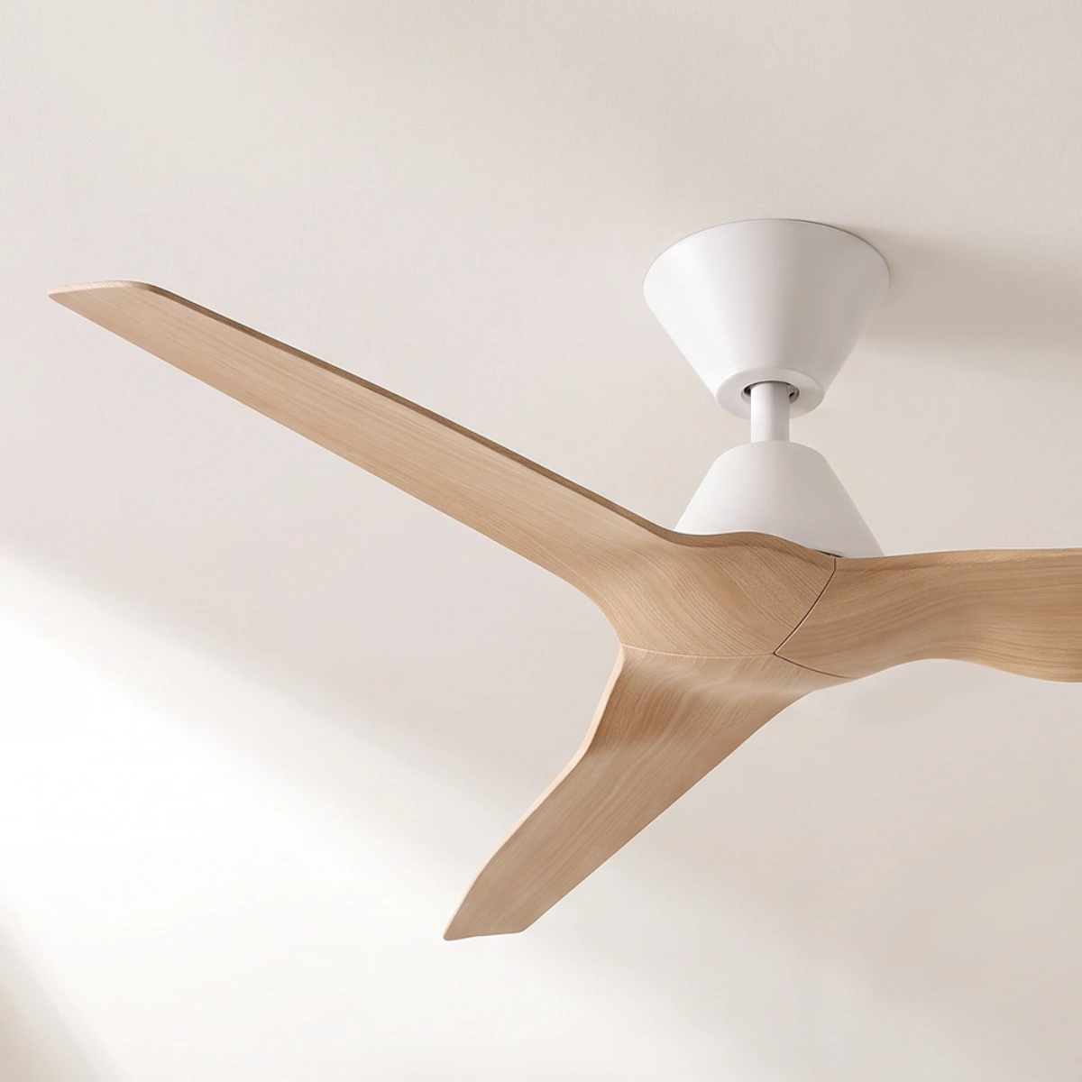 fanco-infinity-id-dc-48-inch-ceiling-white-with-beechwood-timber-style-blades-angled-close-up-insitu.webp