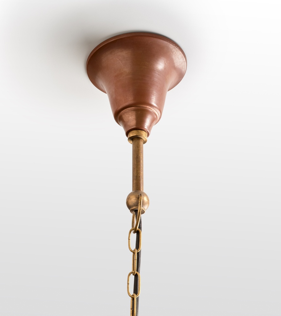 Pendant Light ES Aged Copper Angled Dome OD400mm x H175mm