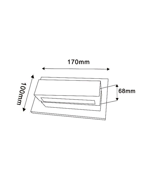 Wall Light Interior Surface Mounted Up/Down 6W Rectangular Satin Nickel 3000K Clear Acrylic Border 360LM