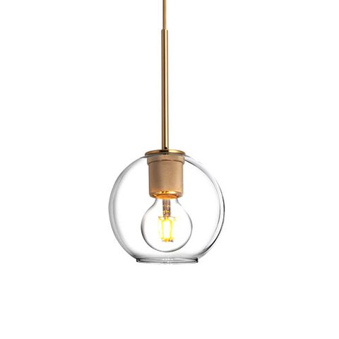 Pico Glass Pendant - Antique Brass