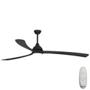 Sanctuary DC Ceiling Fan by Fanco with LED Light & Remote – Black with Solid Timber Blades 86″