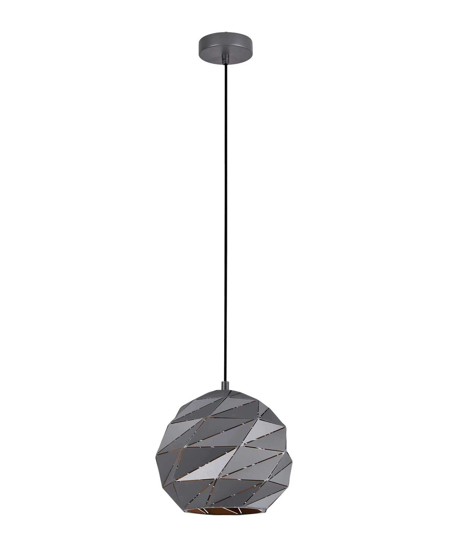 [ORIGAMI3] PENDANT ES 60W Matte Grey Dome Sml Iron OD220mm x H3215mm