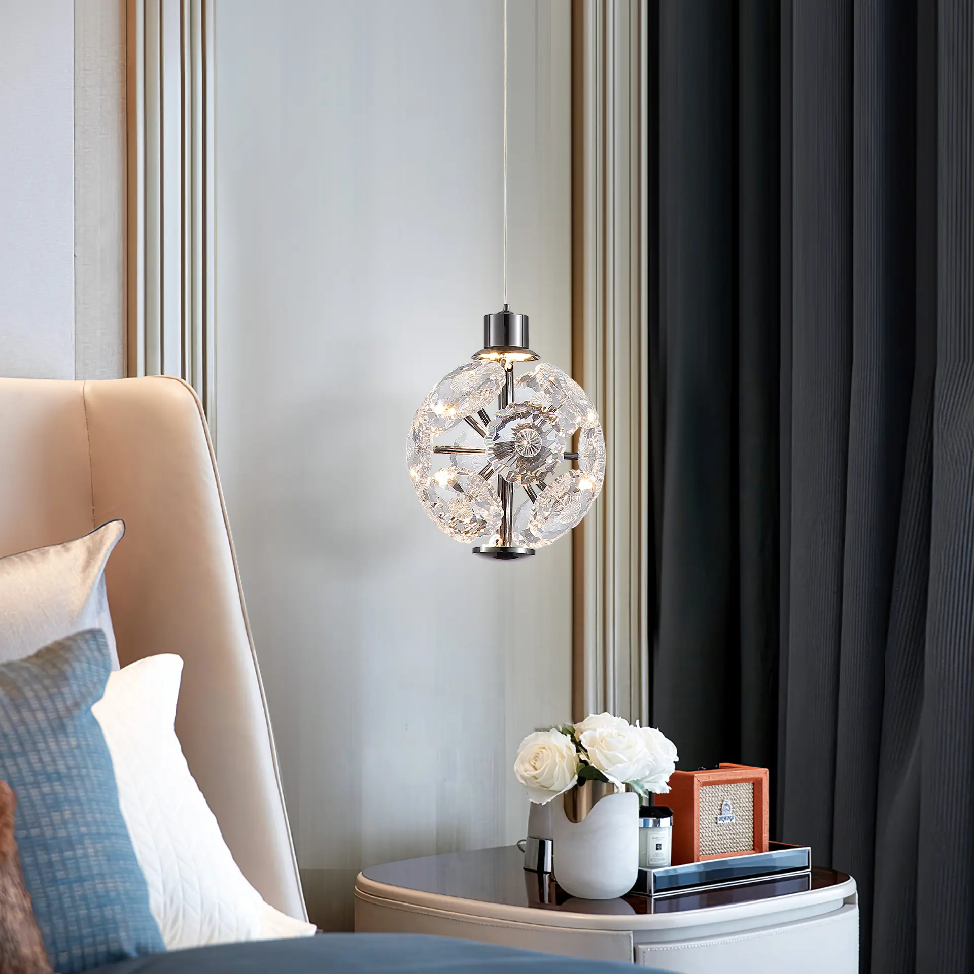 ADRIANA GUN METAL 1 LIGHT PENDANT