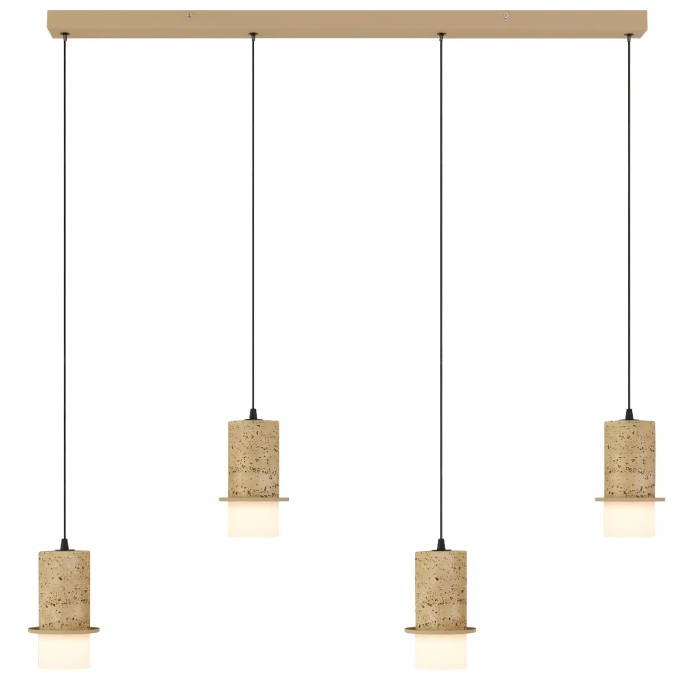 [KOLISA PE4B-BE] KOLISA 4LT BAR PENDANT 24wLED 2700K_4000K PLG L1010 W80 H180 cab.2M (BEIGE FROST)