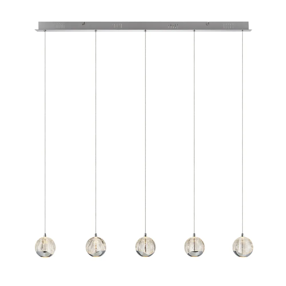 [SEGOVIA PE5B-CH] SEGOVIA 5 LTS BAR PENDANT 5x5wLED 3000K 1540Lm cab2M L960 W90 (CHROME)