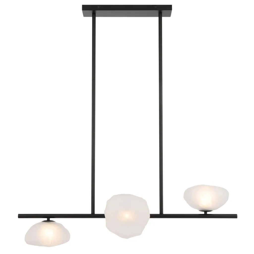 ZECCA 3 HORIZONTAL LTS PENDANT 3x6wG9max GLASS D200