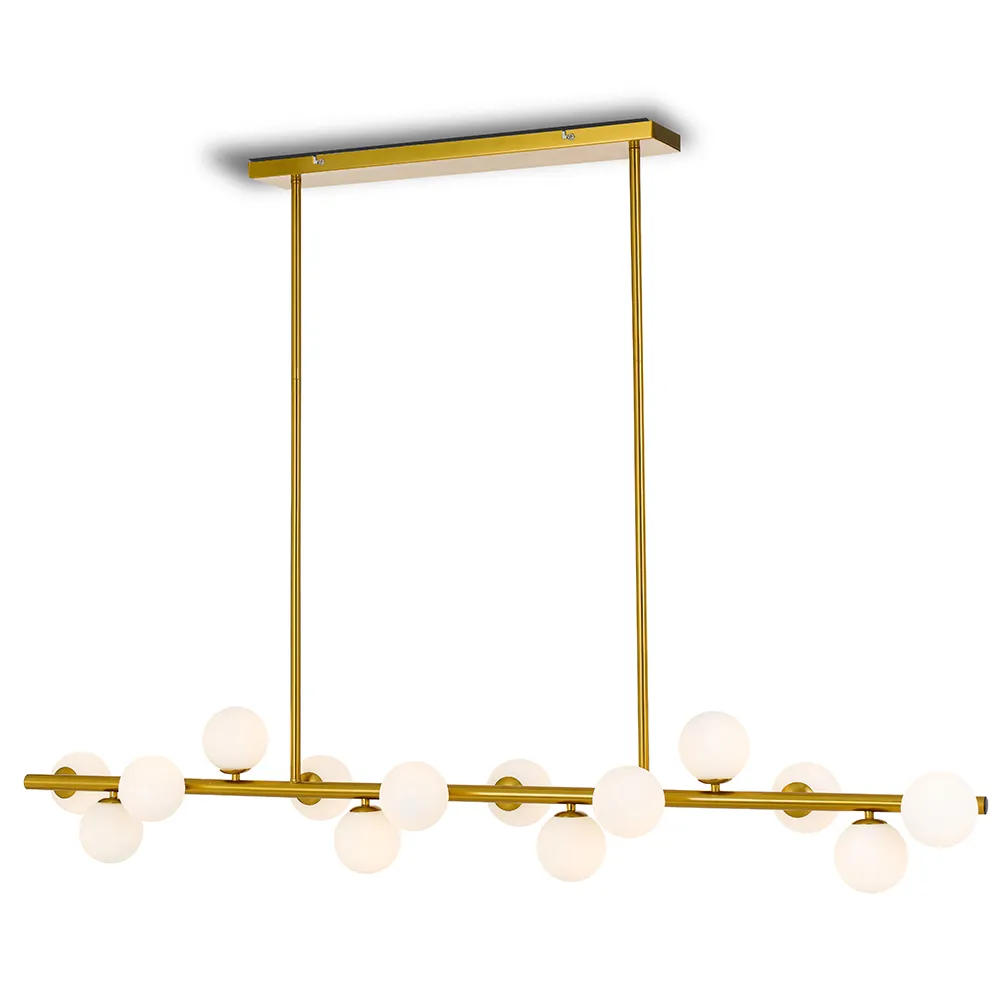 MORAN 14LTS PENDANT 14x6wG9max L1500W:245H:245 ROD:2x6001x300 (ANTIQUE GOLD)