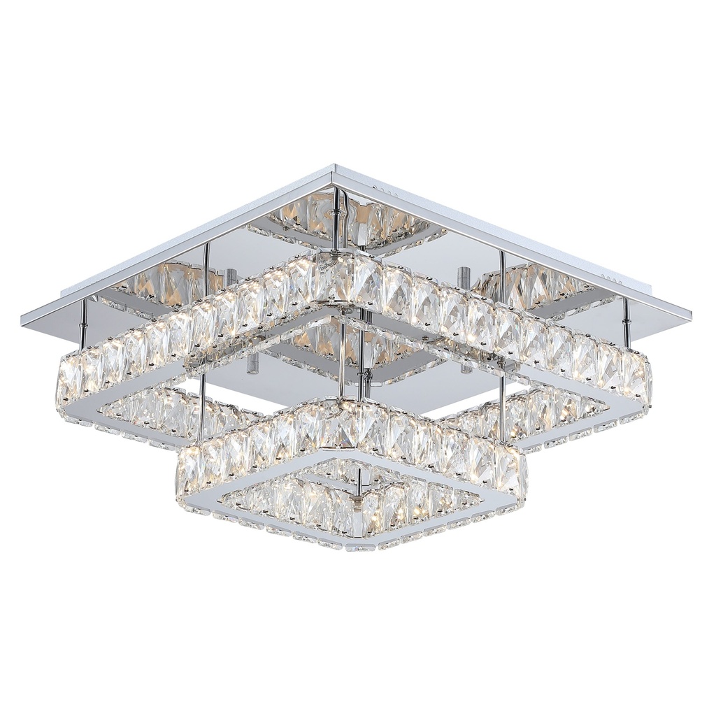 [A00058CH] ZAMIRA SQUARE 2 RING CTC (Chrome)