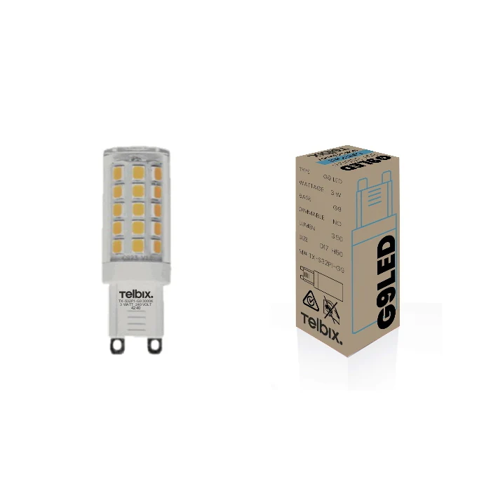 [G G93W32-840] G9 3W LED GLOBE CLEAR NON-DIM (Cool White)