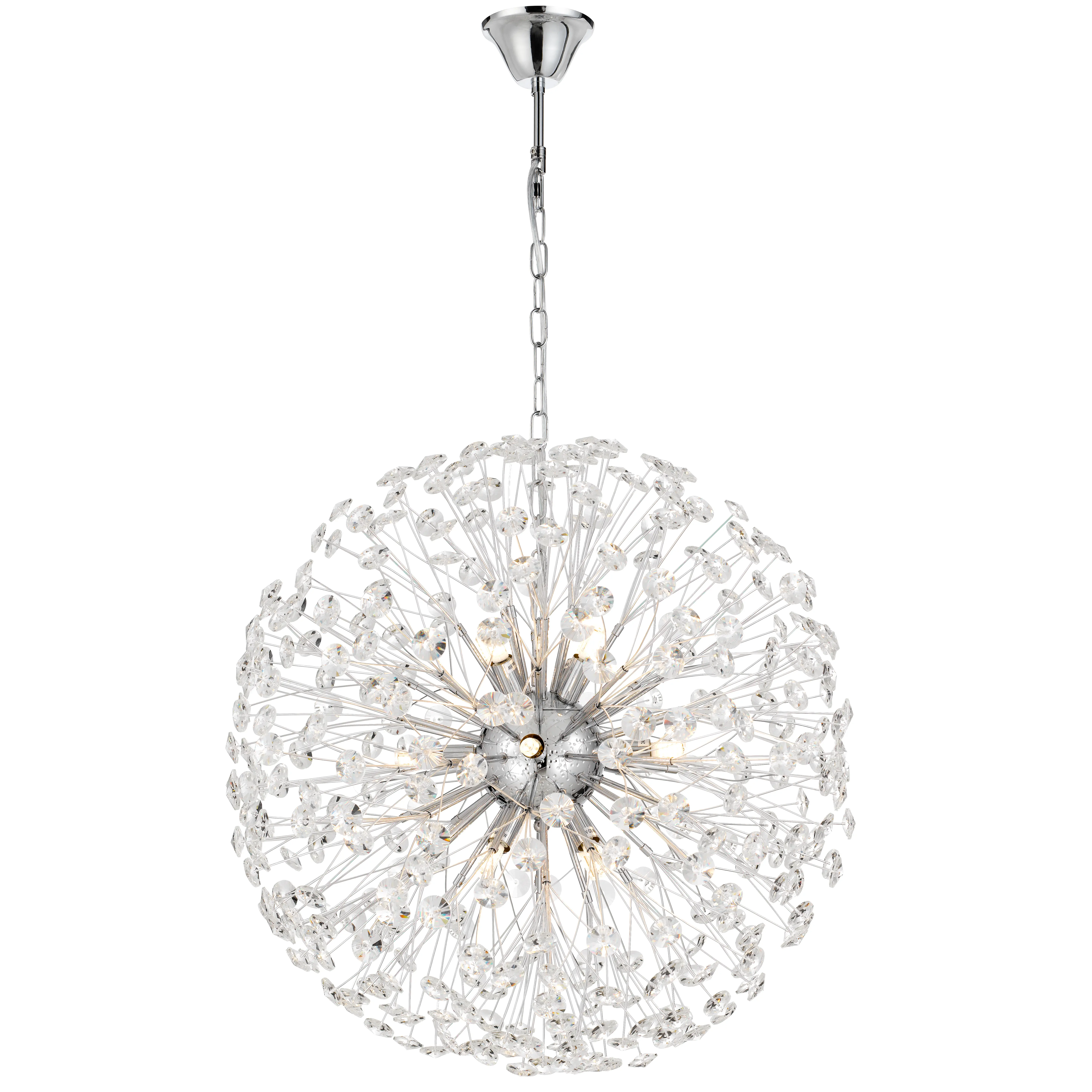 [LERIDA PE12-CH] LERIDA 12 LIGHT ROUND PENDANT (Chrome)