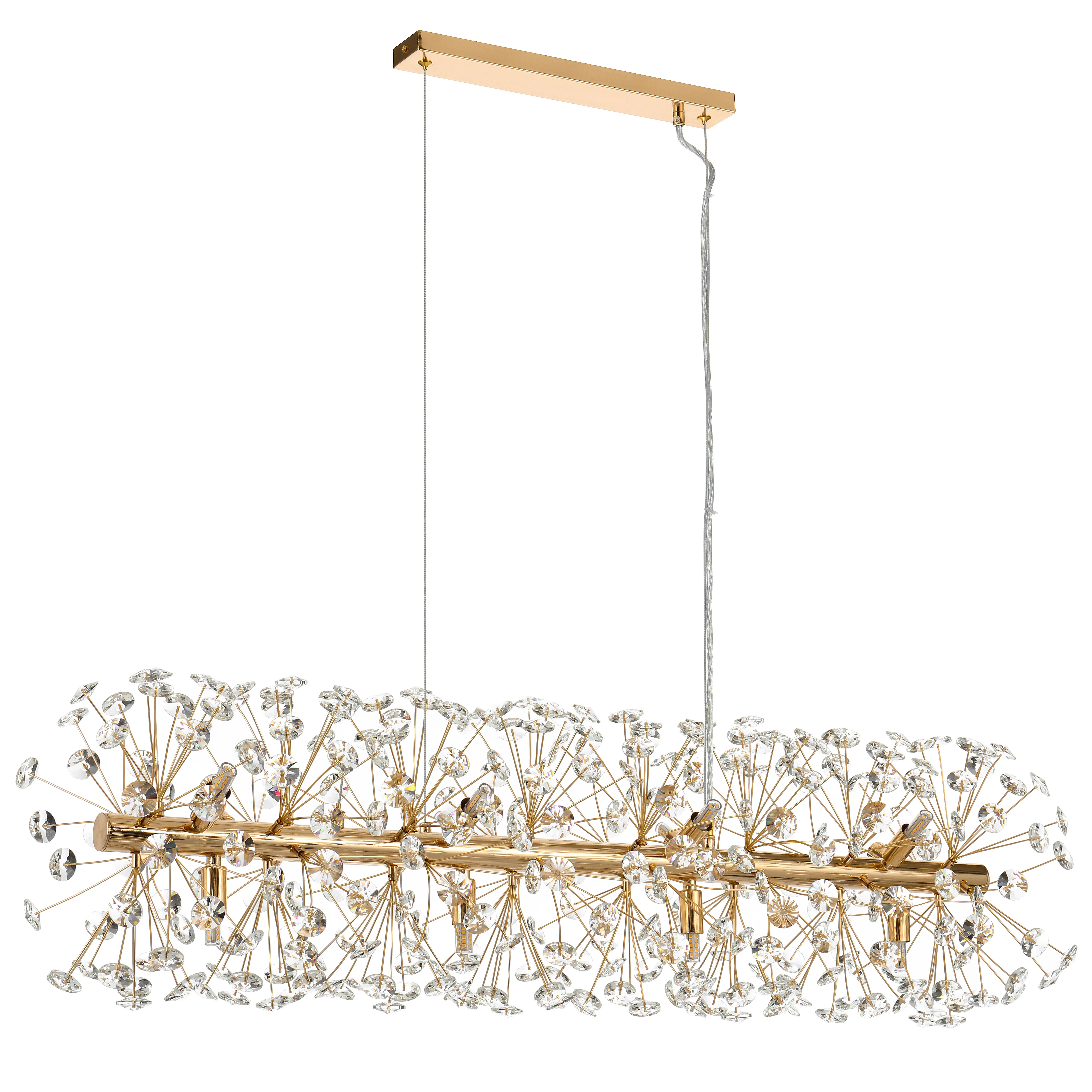 LERIDA 12 LIGHT RECTANGULAR PENDANT (Gold)