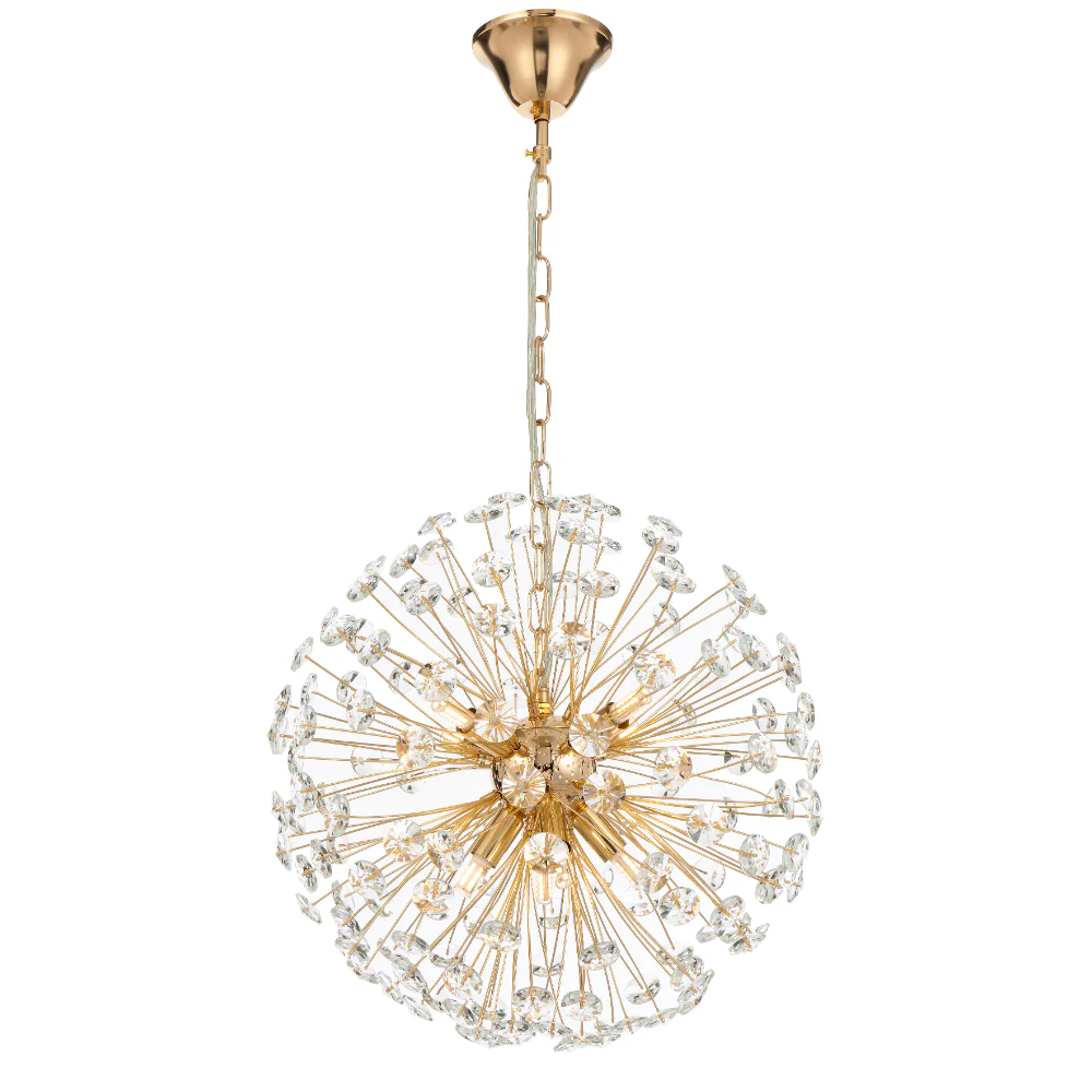 [LERIDA PE8-GD] LERIDA 8 LIGHT ROUND PENDANT (Gold)