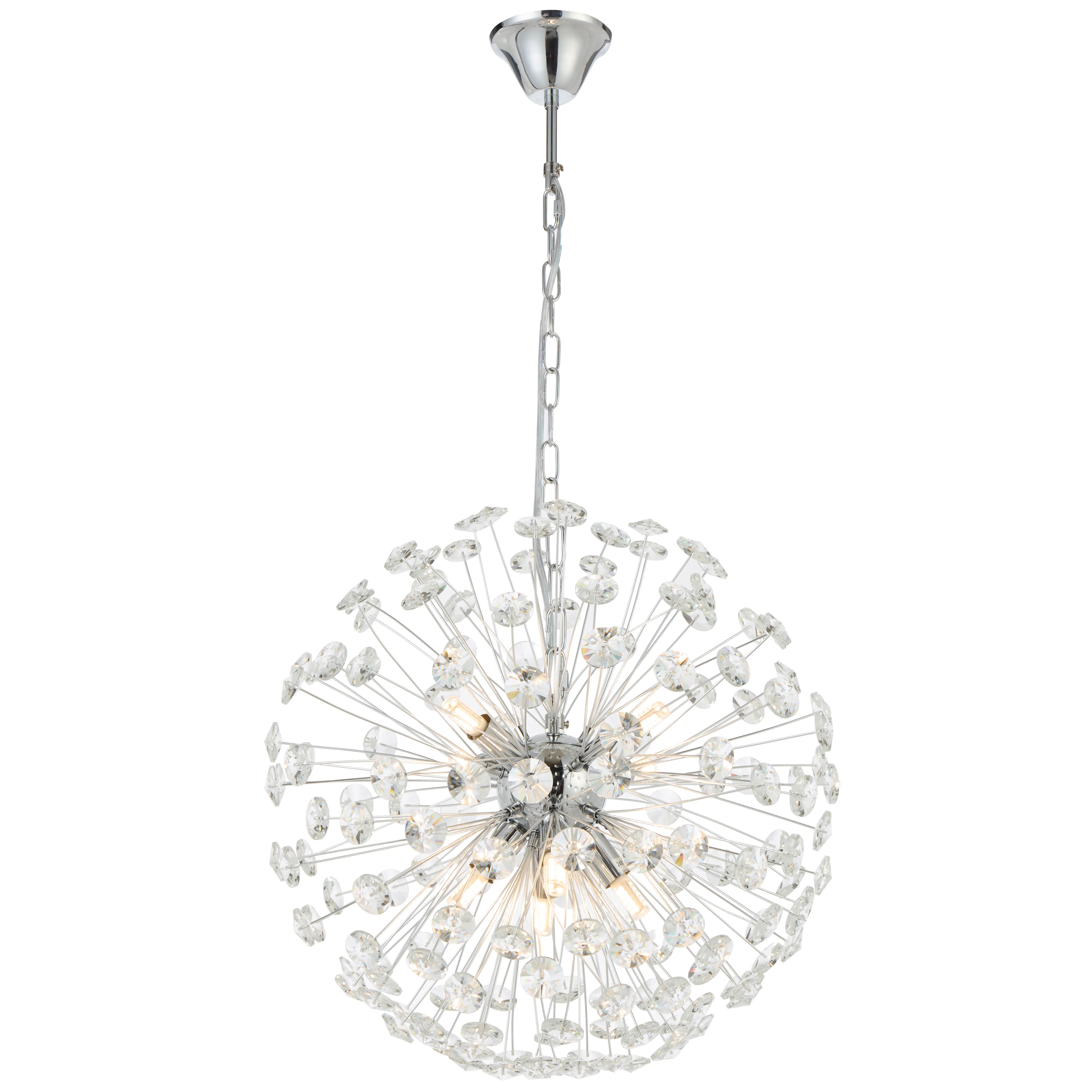 [LERIDA PE8-CH] LERIDA 8 LIGHT ROUND PENDANT (Chrome)