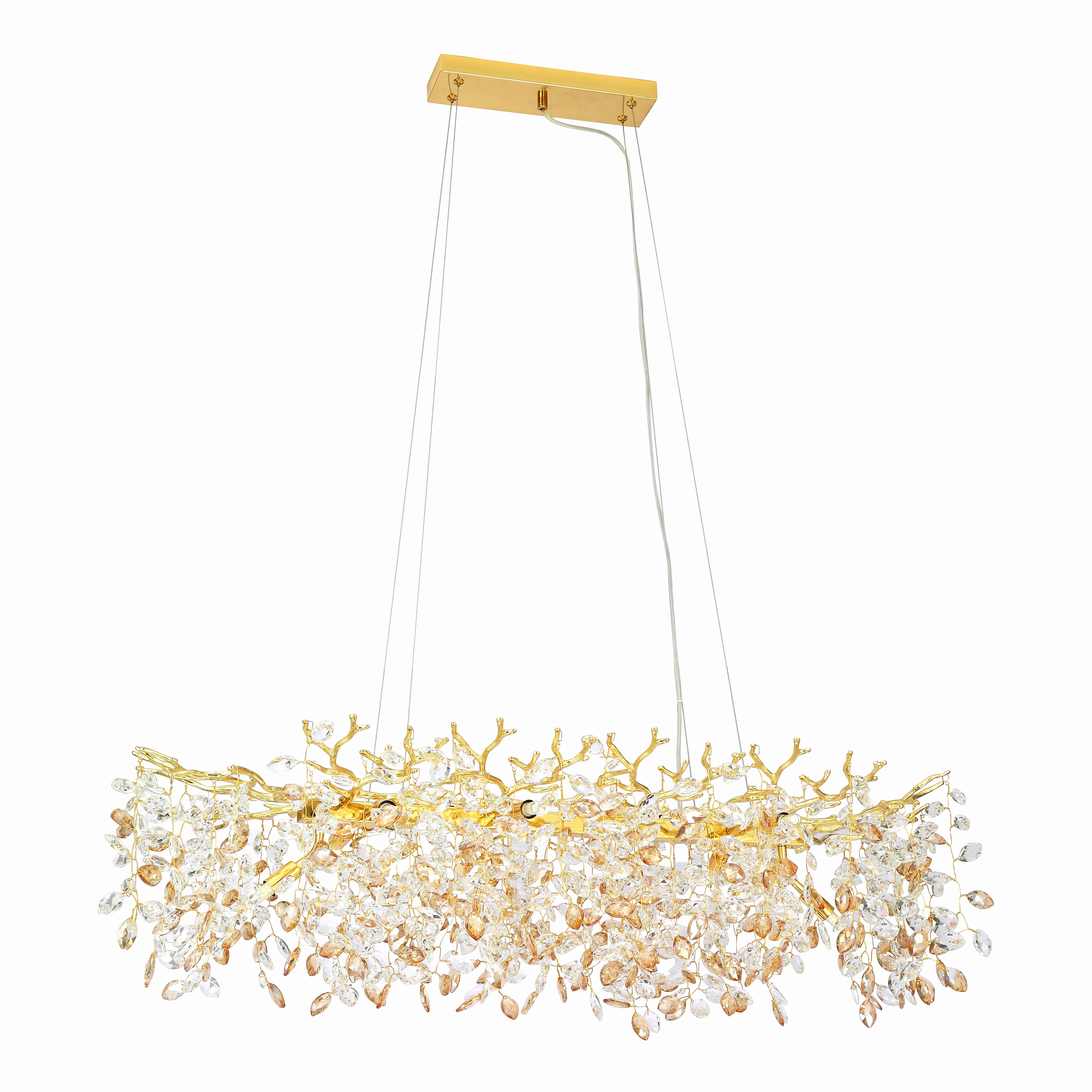 MOLENA 10 LIGHT RECTANGULAR PENDANT (Gold)