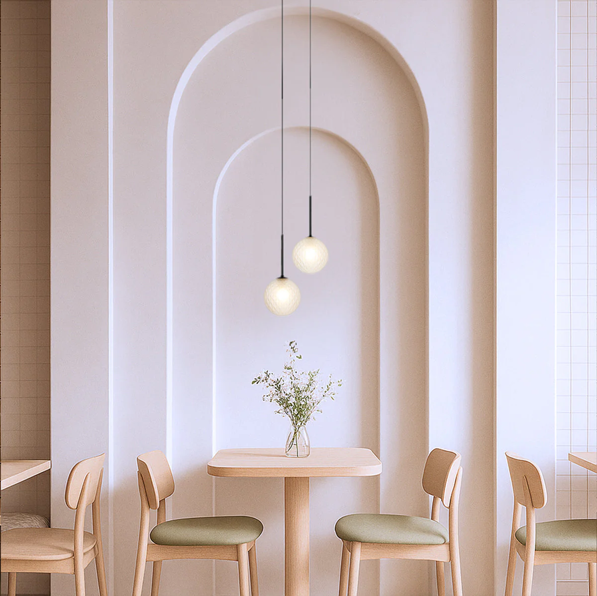 [GASTON PE2-BKFRT] GASTON 2 LIGHT PENDANT BLACK (Frost)