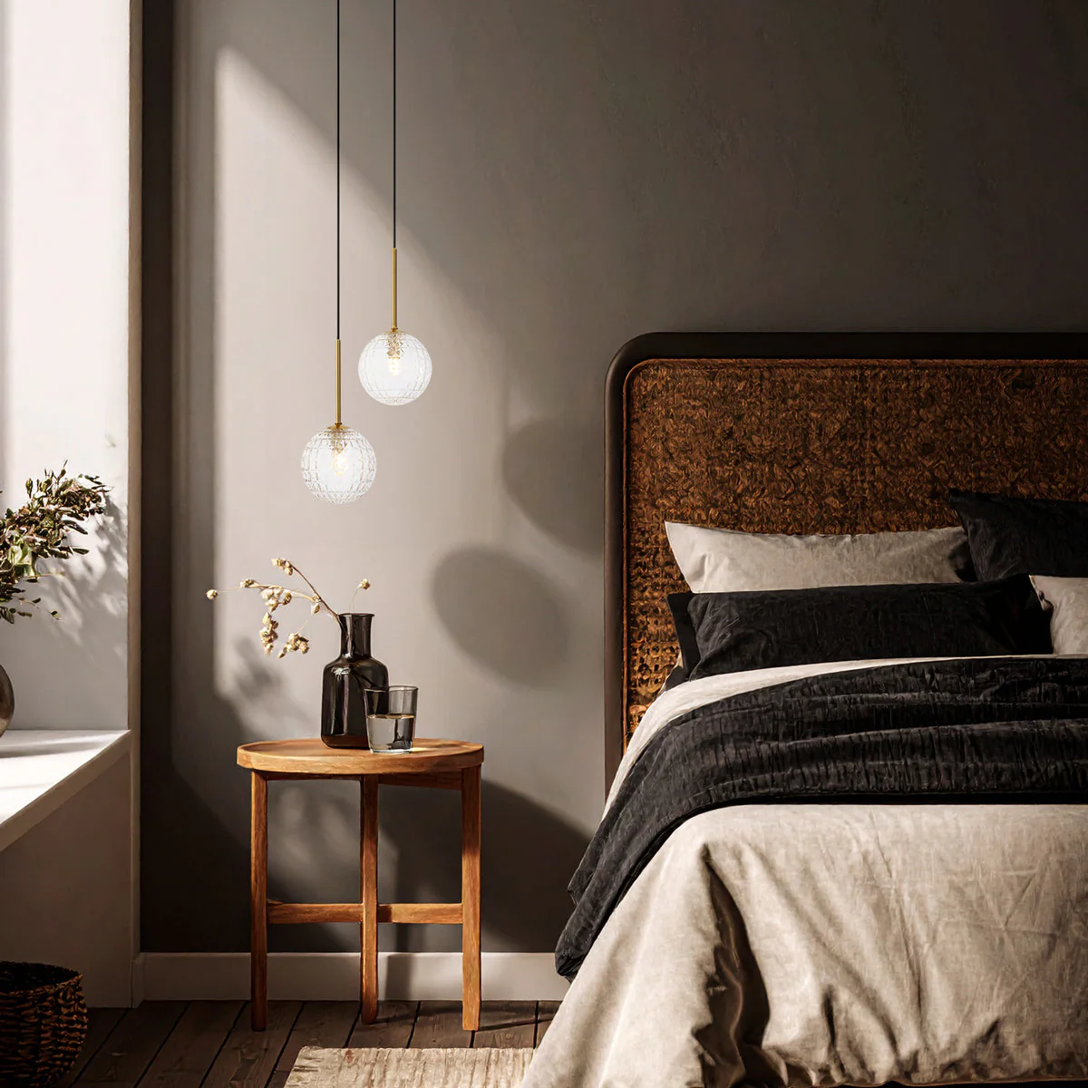 [GASTON PE2-AGCLP] GASTON 2 LIGHT PENDANT ANTIQUE GOLD (Clear)