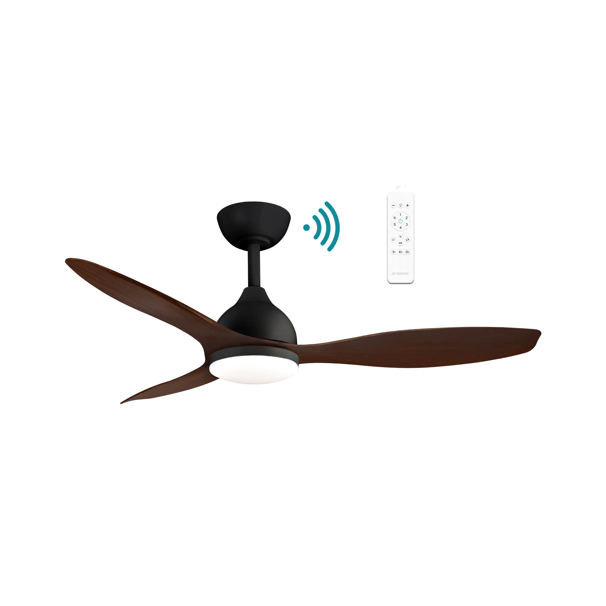 [MEDC1233MW] ELITE DC WALNUT & BLACK 48″ SMART CEILING FAN + LED LIGHT