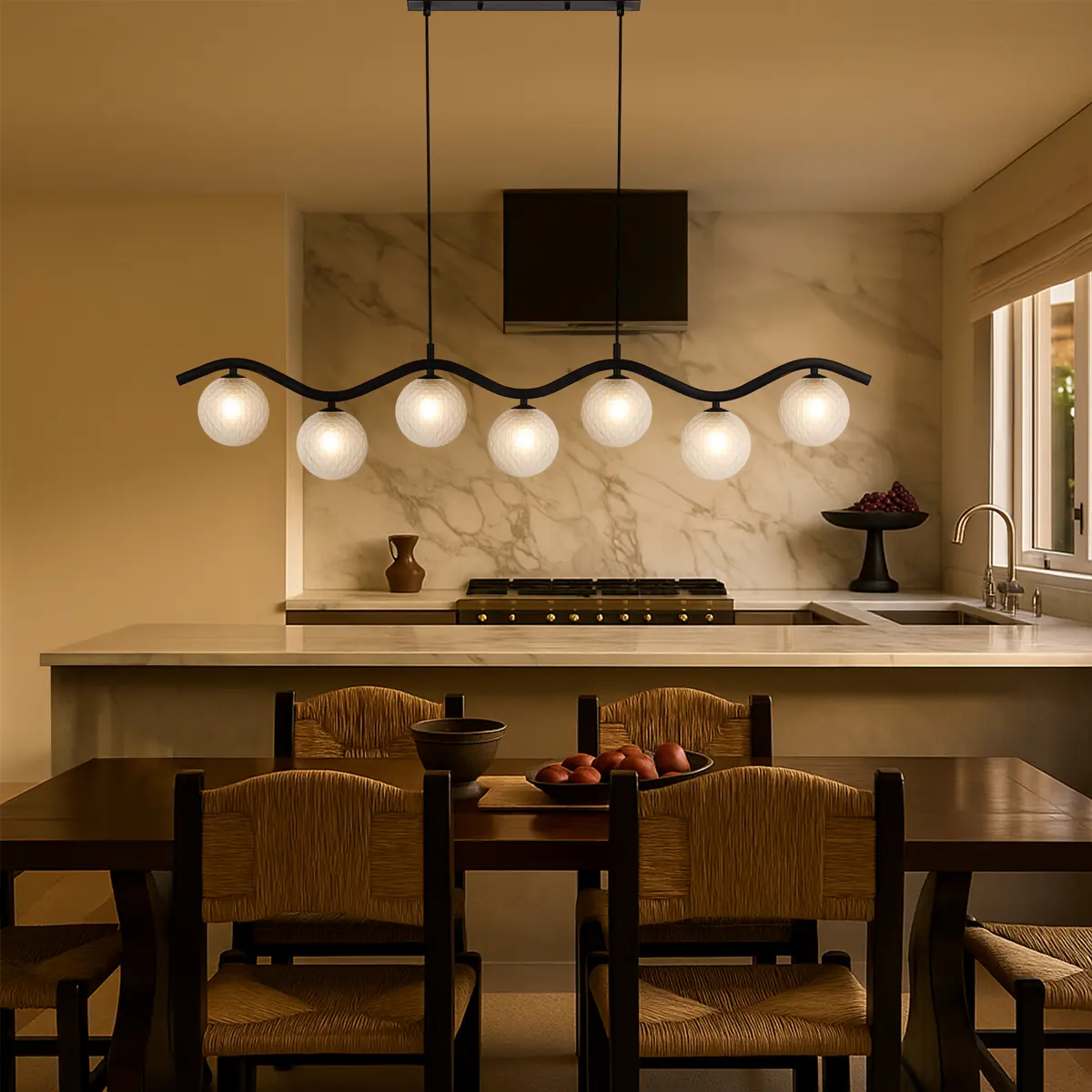 [ORTON PE7-BKFRT] ORTON 7 LIGHT PENDANT BLACK (Frost)