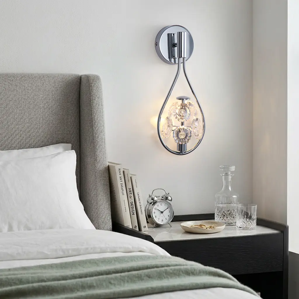 [D2017-1-CH6K] MARGOT 1 CHROME WALL LIGHT (Daylight)