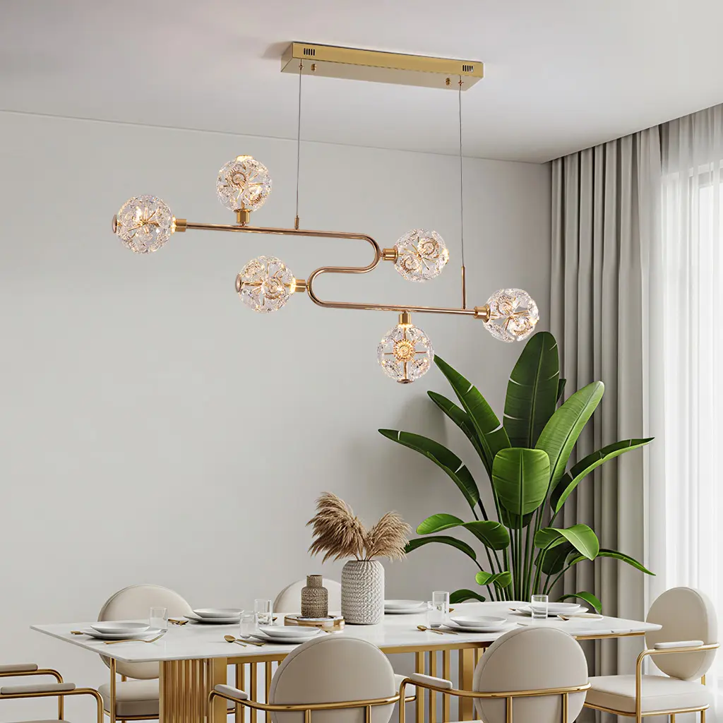 [D9056-6-GD] LUSIE 6 LINEAR PENDANT (Gold)