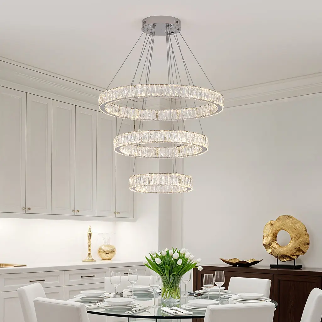 [P08CH] FLORENCE 3 TIER PENDANT (Chrome)