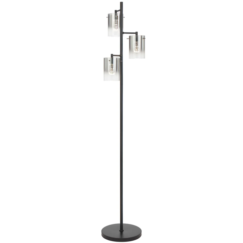 [CREVIL FL3-BKSM] CREVIL 3 LIGHT FLOOR LAMP (Black)