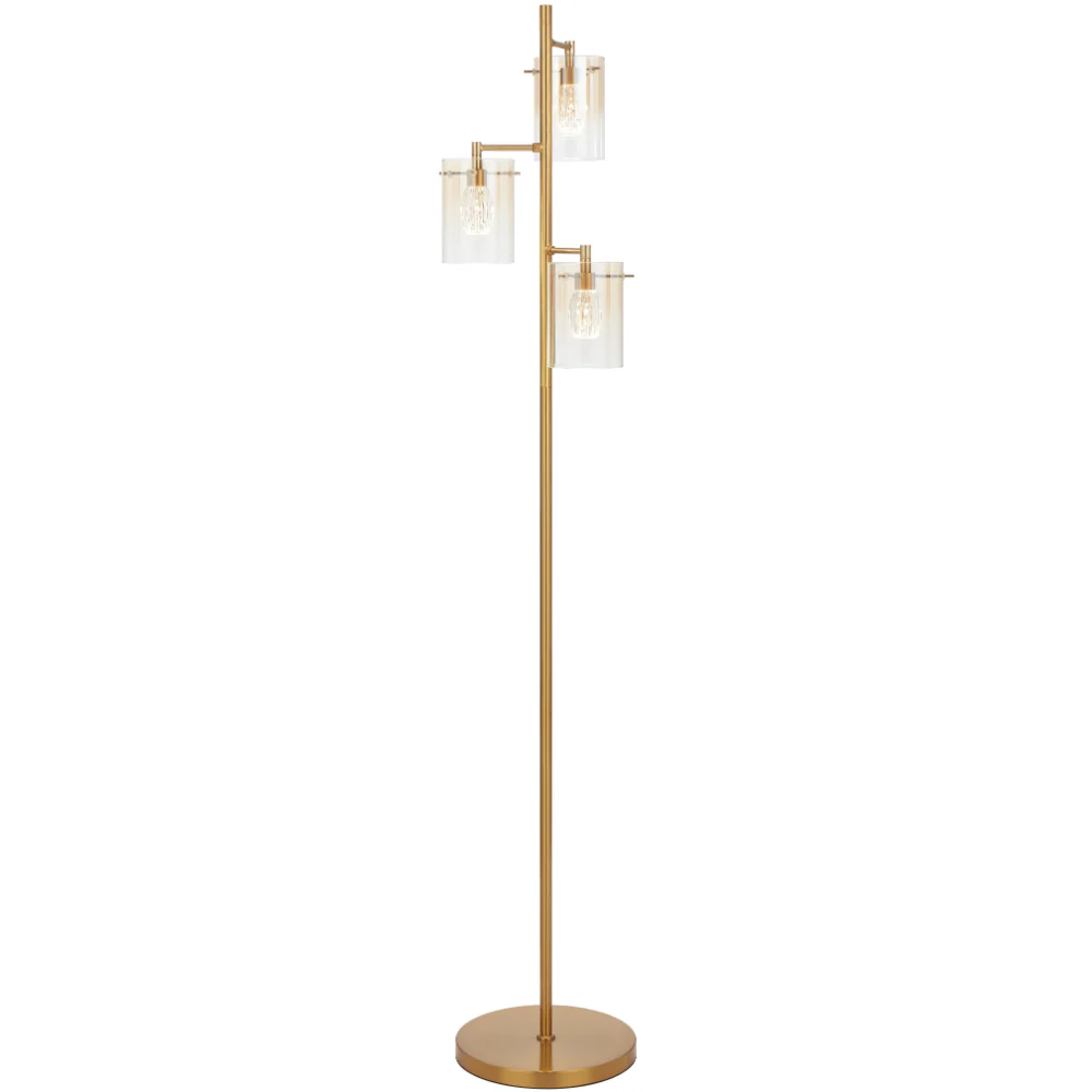 [CREVIL FL3-AGAM] CREVIL 3 LIGHT FLOOR LAMP (Antique Gold)