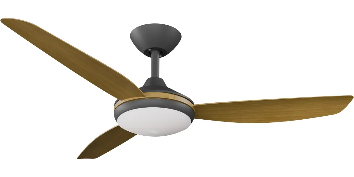 [CON-348B-TE-L] Calibo Condor 48" DC Smart Ceiling Fan with LED Light and Remote Control | Teak (Black)