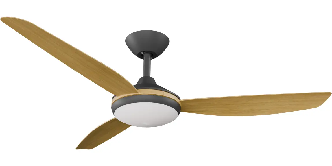 [CON-352B-BA-L] Calibo Condor 52" DC Smart Ceiling Fan with LED Light and Remote Control | Bamboo (Black)