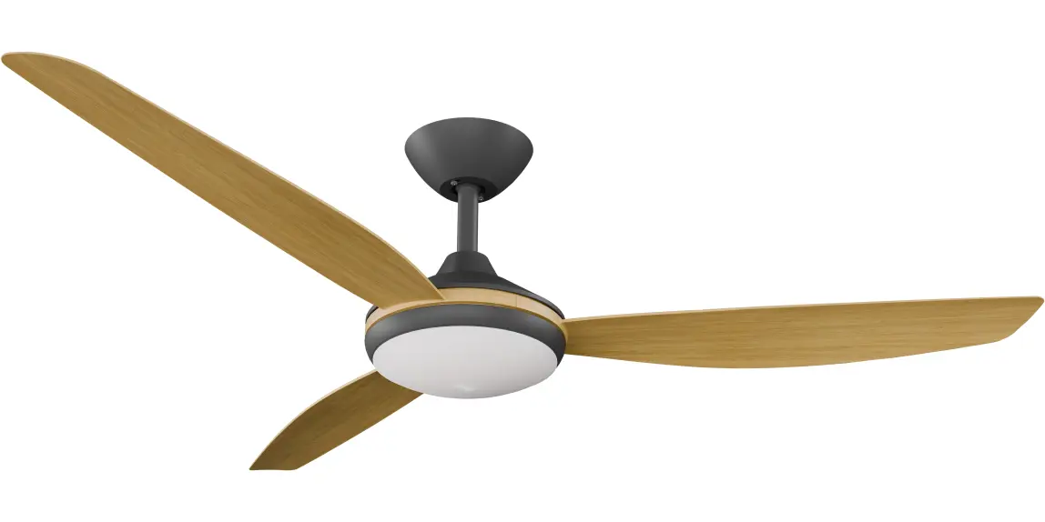 [CON-356B-BA-L] Calibo Condor 56" DC Smart Ceiling Fan with LED Light and Remote Control | Bamboo (Black)