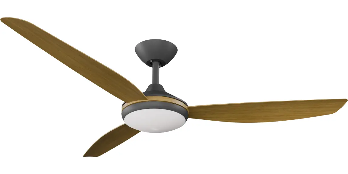 [CON-356B-TE-L] Calibo Condor 56" DC Smart Ceiling Fan with LED Light and Remote Control | Teak (Black)