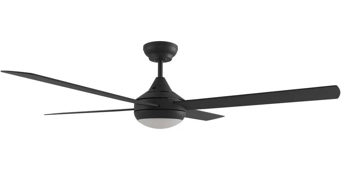 [KES-452-BK-LED] Calibo Kestrel 52" (1320mm) Indoor/Outdoor DC Ceiling Fan with 18W CCT LED Light & Remote (Black)
