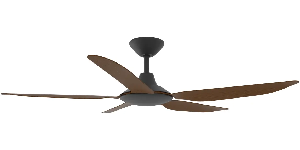 [STO-548B-BA] Calibo Storm 48" (1220mm) 5 Blade Indoor/Outdoor DC Ceiling Fan and Remote | Koa (Black)