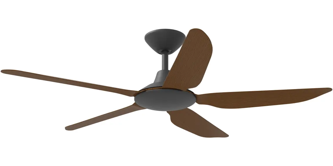 [STO-552B-KO] Calibo Storm 52" (1320mm) 5 Blade Indoor/Outdoor DC Ceiling Fan and Remote | Koa (Black)