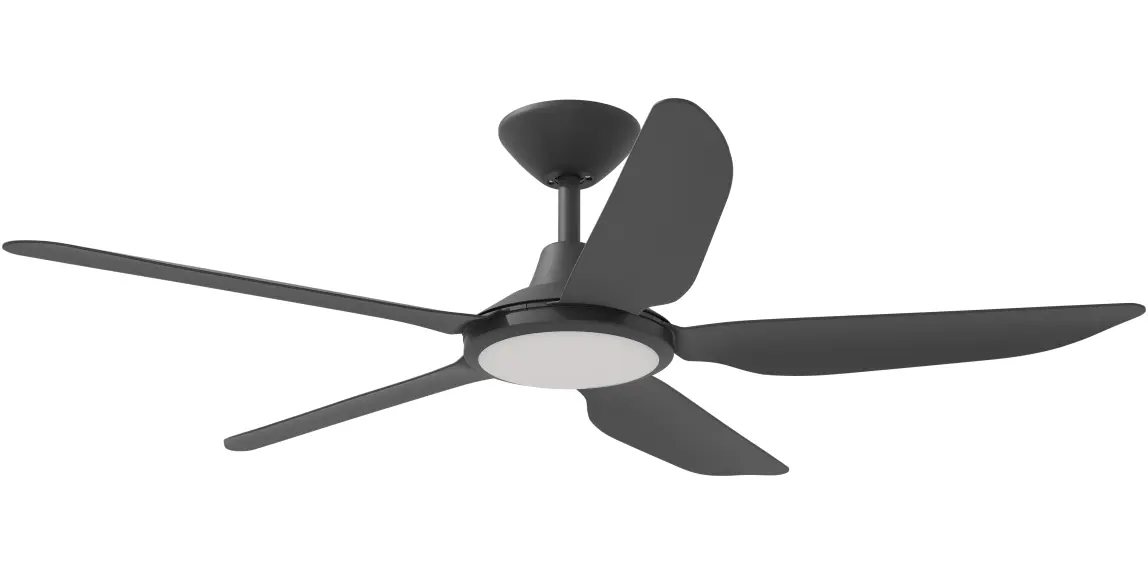 [STO-552B-BK-L] Calibo Storm 52" (1320mm) 5 Blade 18W Tricolour LED Light Indoor/Outdoor DC Ceiling Fan & Remote (Black)