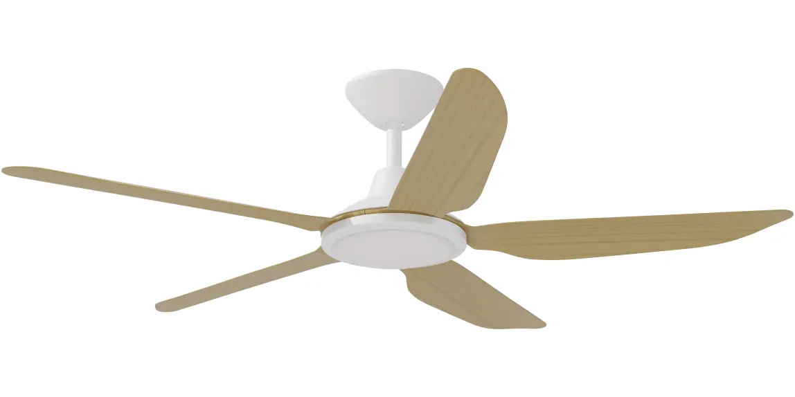 [STO-552B-BA-L] Calibo Storm 52" (1320mm) 5 Blade 18W Tricolour LED Light Indoor/Outdoor DC Ceiling Fan & Remote | Bamboo (Black)