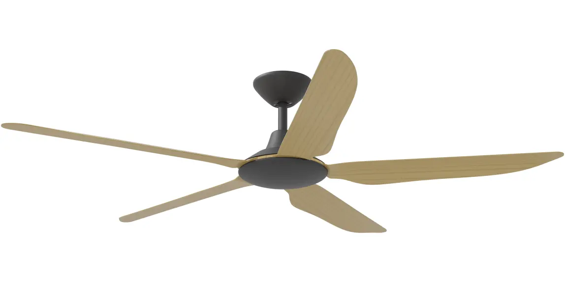 [STO-556B-BA] Calibo Storm 56" (1430mm) 5 Blade Indoor/Outdoor DC Ceiling Fan and Remote | Bamboo (Black)
