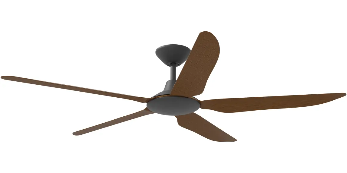 [STO-556B-KO] Calibo Storm 56" (1430mm) 5 Blade Indoor/Outdoor DC Ceiling Fan and Remote | Koa (Black)