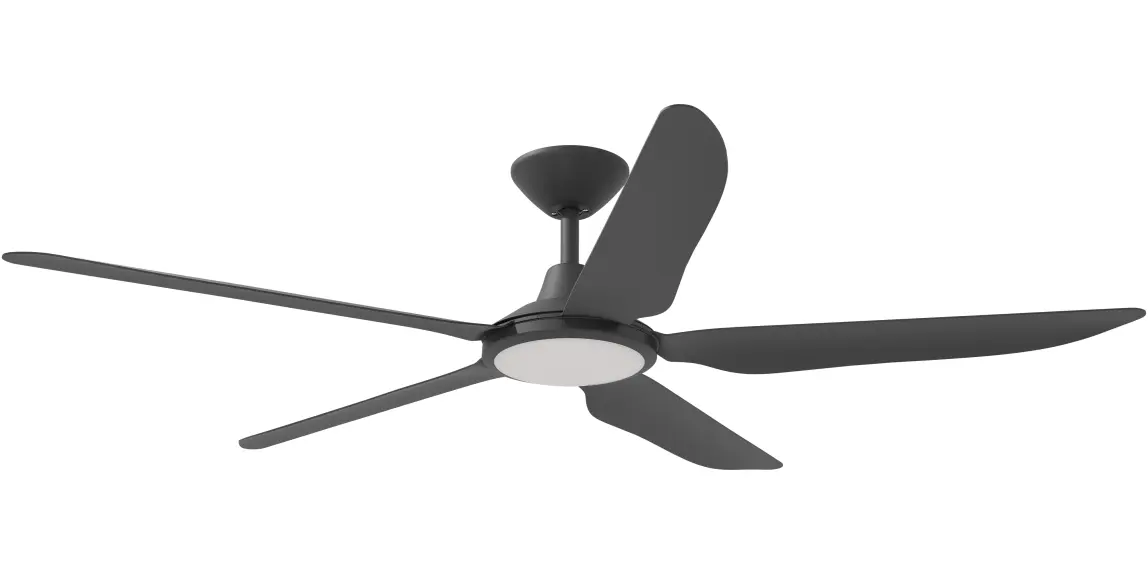 [STO-556-BK-L] Calibo Storm 56" (1430mm) 5 Blade 18W Tricolour LED Light Indoor/Outdoor DC Ceiling Fan & Remote (Black)