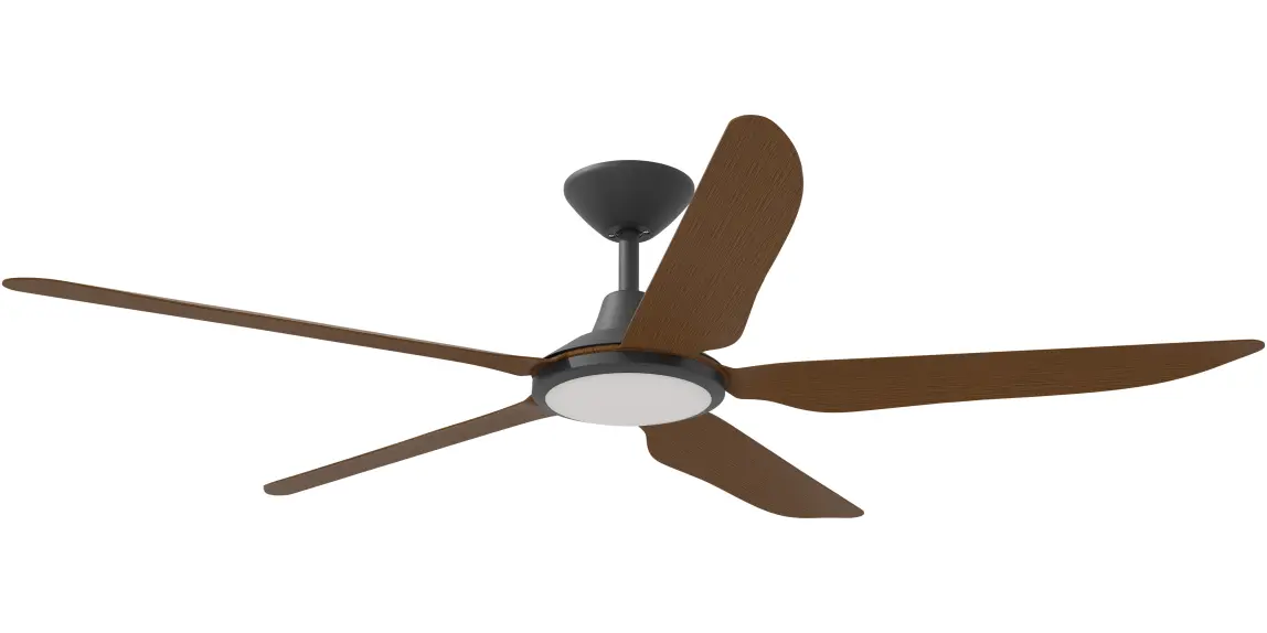 [STO-556B-KO-L] alibo Storm 56" (1430mm) 5 Blade 18W Tricolour LED Light Indoor/Outdoor DC Ceiling Fan & Remote | Koa (Black)
