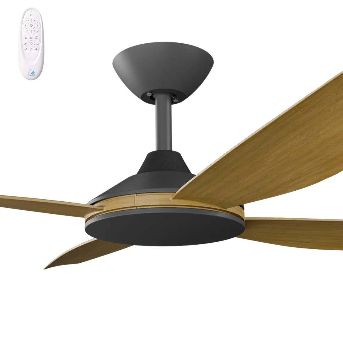 [VAN-448B-TE] Calibo Vanga 48" DC Smart Ceiling Fan with Remote Control | Teak (Black)