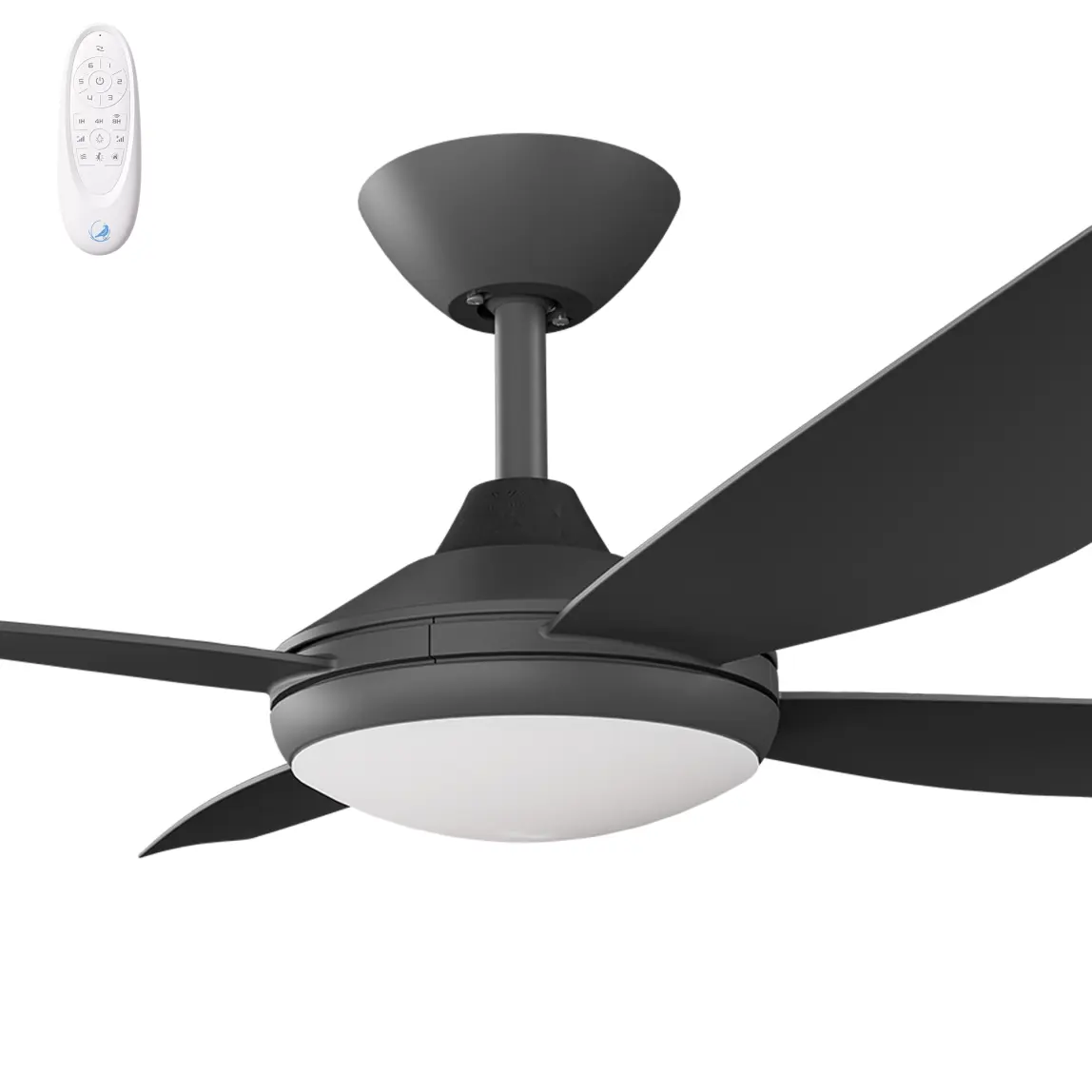[VAN-448B-BK-L] Calibo Vanga 48" DC Smart Ceiling Fan with LED Light and Remote Control (Black)