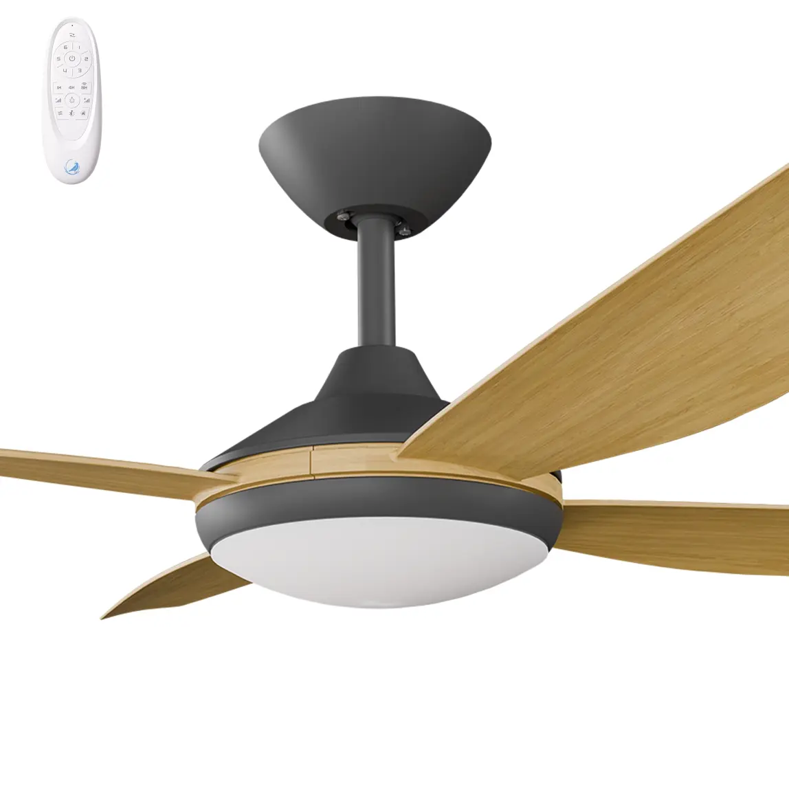 [VAN-448B-BA-L] Calibo Vanga 48" DC Smart Ceiling Fan with LED Light and Remote Control | Bamboo (Black)